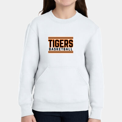 Tiger Basketball Line - Youth Core Fleece Crewneck Pocket Sweatshirt Thumbnail