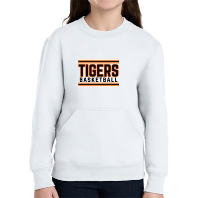 Tiger Basketball Line - Youth Core Fleece Crewneck Pocket Sweatshirt Thumbnail